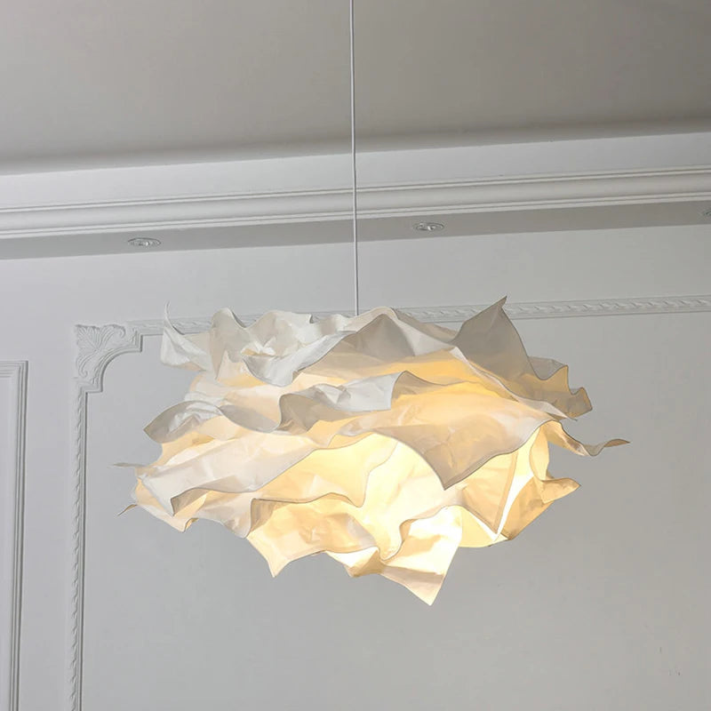 Suspension faites à la main pour éclairage de magasin de tissu de Restaurant lampe suspendue en papier blanc pour Luminaire de plafond E27