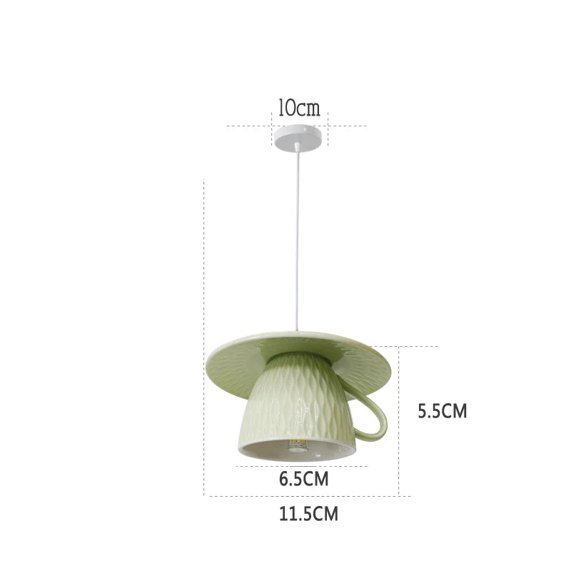 suspension en céramique design art thé éclairage led g4 - vue 15 sur 30