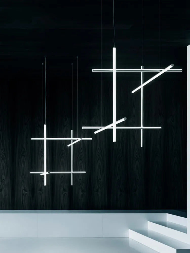 Plafonnier LED linéaire moderne italie lampe suspendue suspendue pour la décoration de l'hôtel lustre de salle à manger