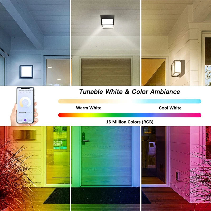 applique murale led intelligente extérieure connectée étanche pour jardin - vue 5 sur 9