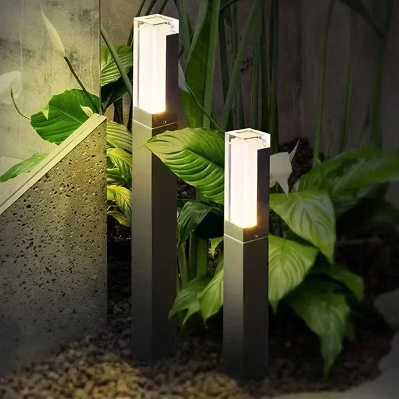lampe de jardin led avec détecteur de mouvement étanche en aluminium - vue 4 sur 12