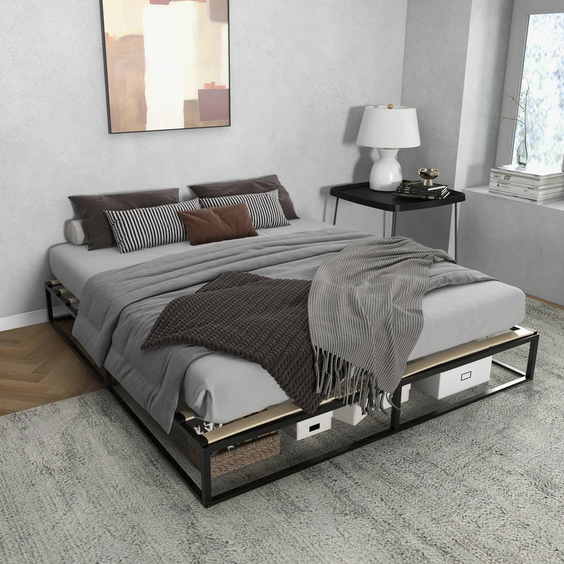 cadre de lit en acier pour matelas 180x200 robuste et moderne