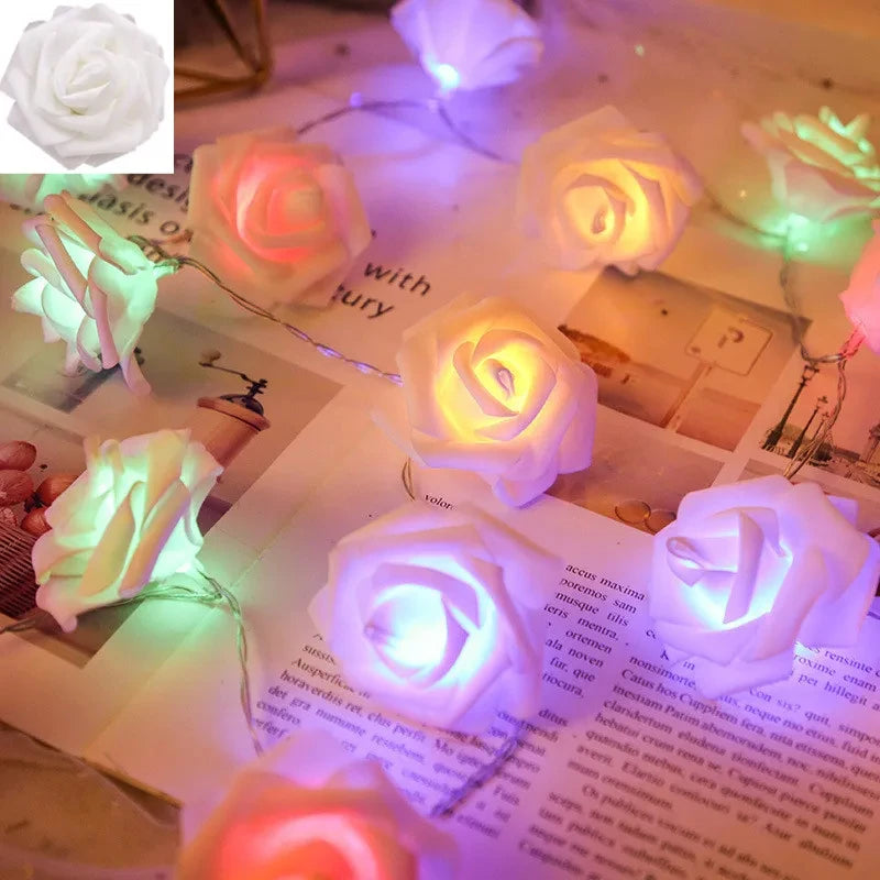 guirlande lumineuse roses en mousse pour mariage et saint valentin - vue 8 sur 11