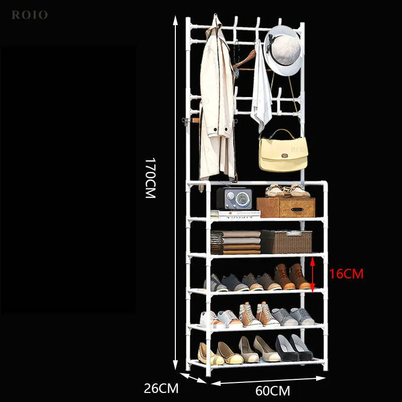 étagère à chaussures porte-manteau et organisateur de vêtements - vue 15 sur 17