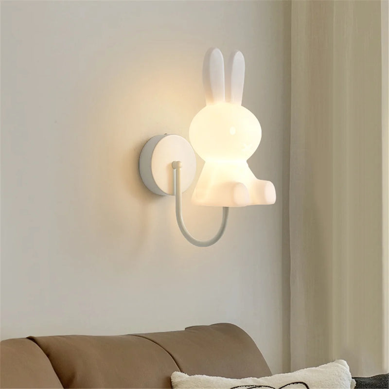 applique led murale pour enfants avec dessin de lapin