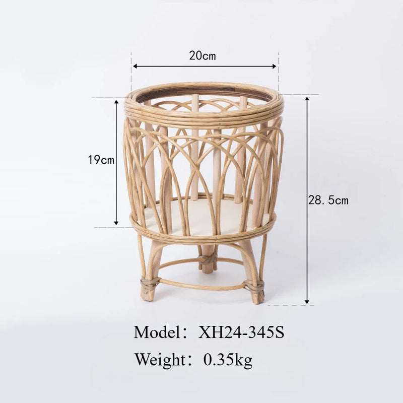 pot de fleurs en rotin support créatif en bambou