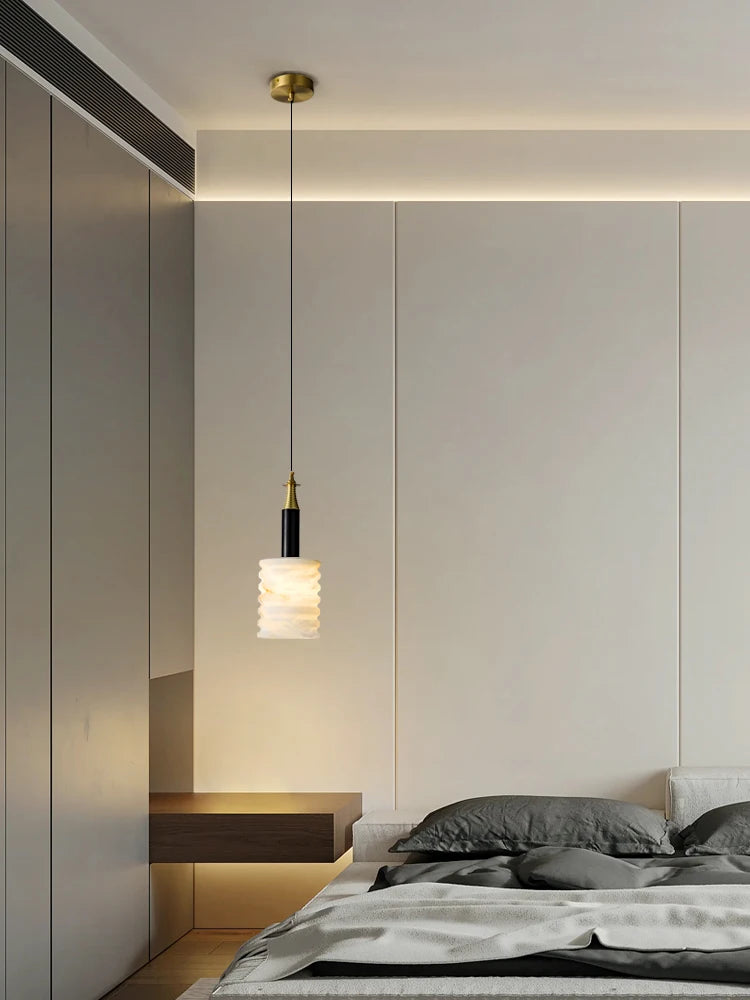 suspension moderne en pierre naturelle pour un éclairage minimaliste - vue 4 sur 8