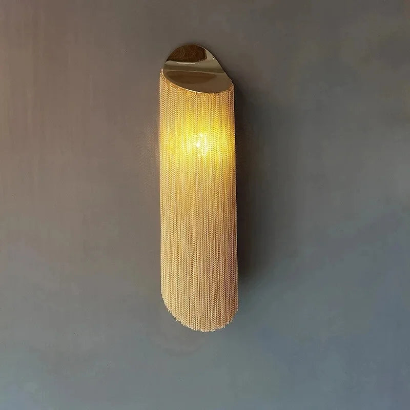 appliques murales modernes en argent et or avec pampilles décoratives - vue 5 sur 10