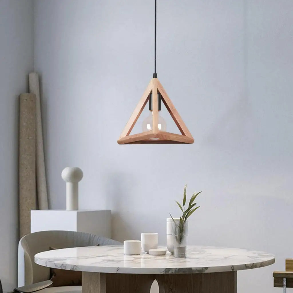 suspension vintage nordique en bois pour éclairage intérieur - vue 3 sur 20