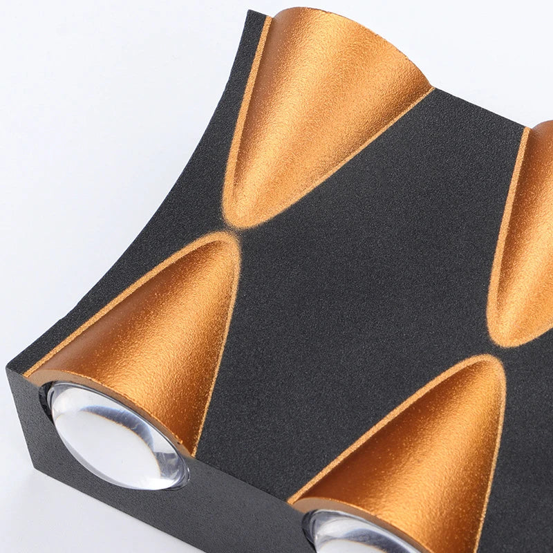 applique murale led télescopique en or noir mat pour décoration - vue 9 sur 8