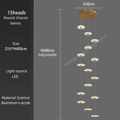lustre moderne à led pour espaces intérieurs élégants et contemporains - vue 11 sur 26