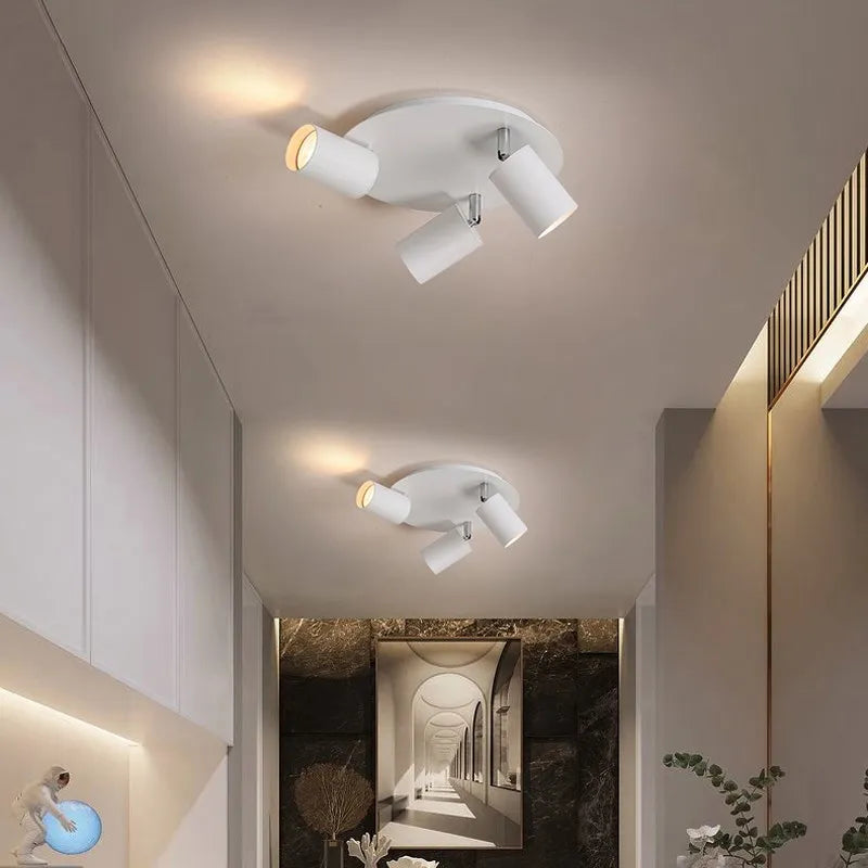 Plafonnier LED au design nordique rotatif à 3/5 têtes dorées - vue 4 sur 12