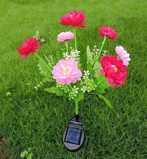 éclairage solaire en forme de rose pour jardin extérieur - vue 10 sur 11