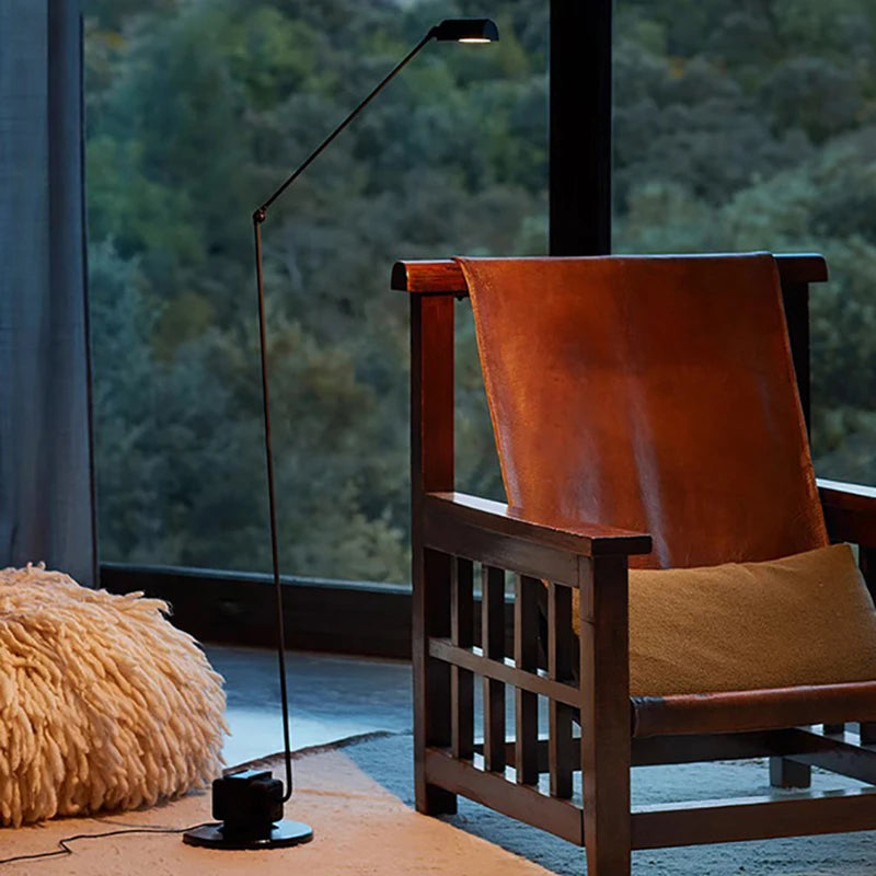 lampadaire led minimaliste en métal bras long - vue 4 sur 13