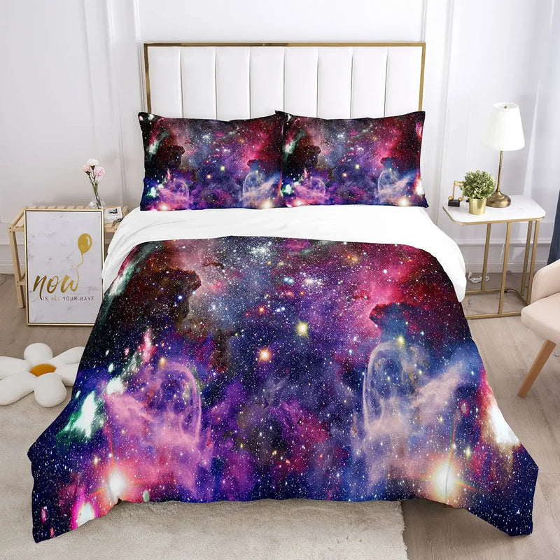 housse de couette galaxy space univers psychédélique taille queen