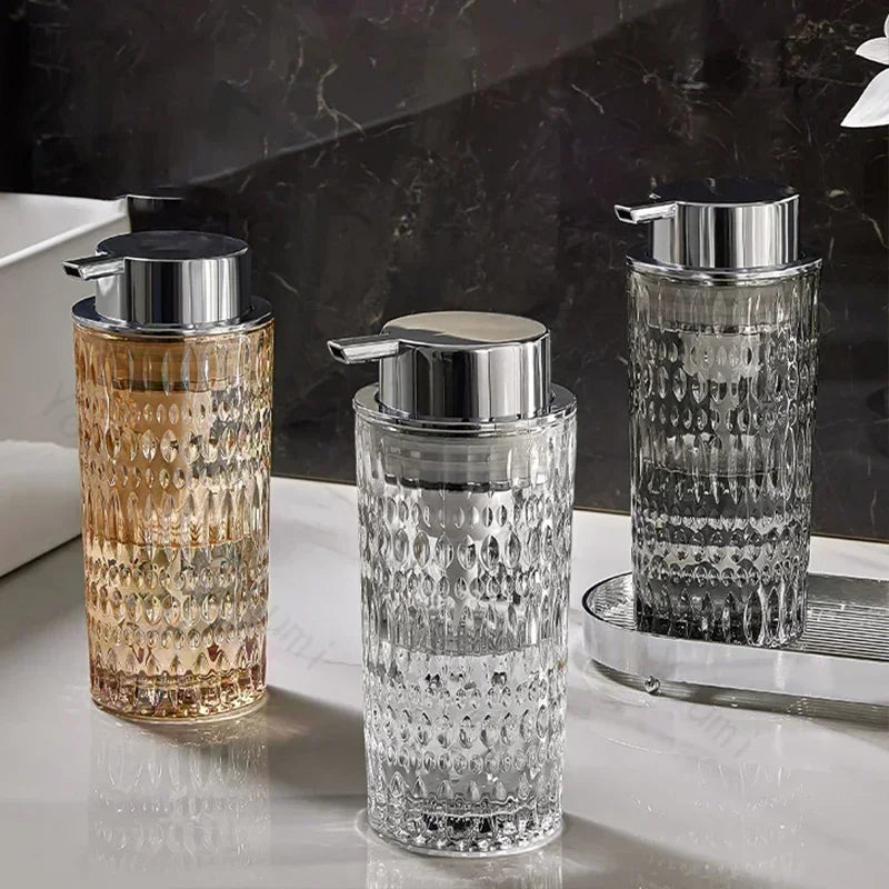 bouteille de savon en verre pour salle de bain élégante et pratique - vue 3 sur 24