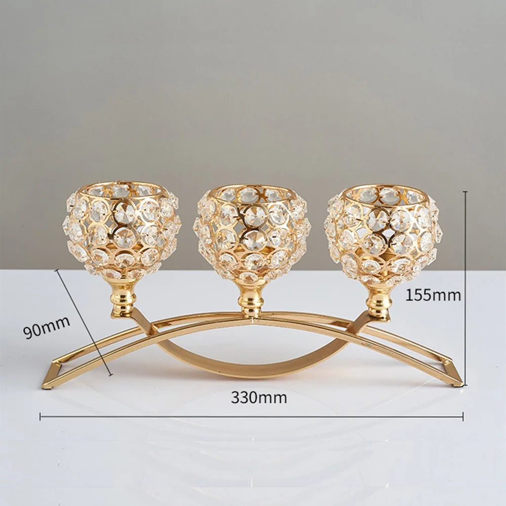 bougeoirs en métal chandelier cristal pour décorations festives - vue 3 sur 12