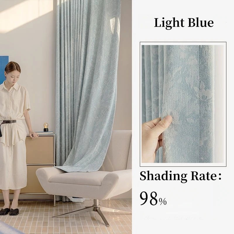 Rideau chenille occultant insonorisant epais sur mesure moderne - vue 10 sur 12