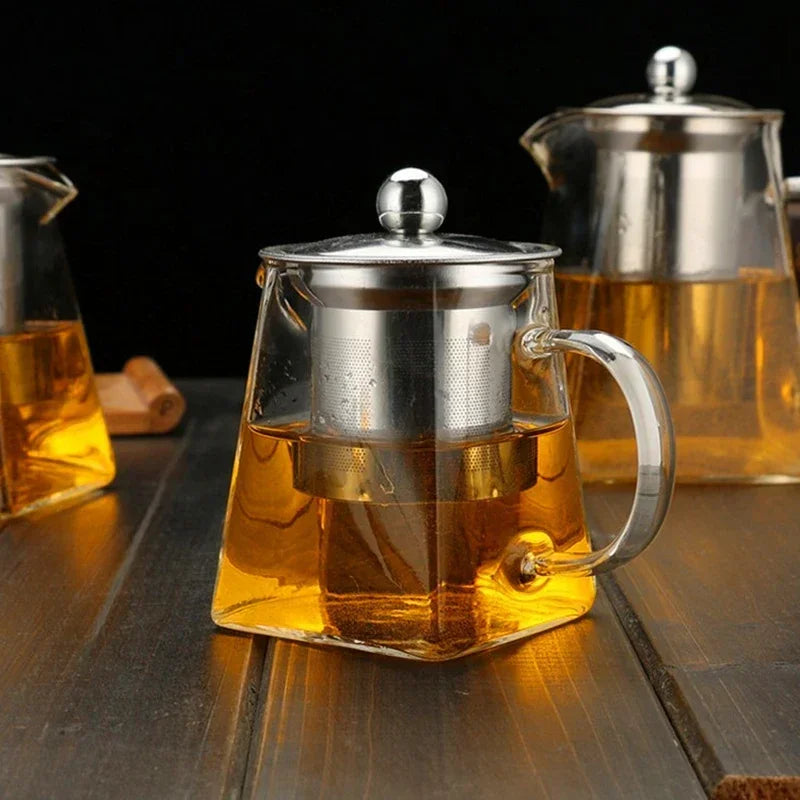 Théière verre résistant avec infuseur inox transparente élégante - vue 6 sur 11