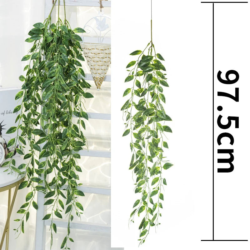 plantes artificielles en rotin à suspendre pour décoration intérieure et extérieure - vue 21 sur 29