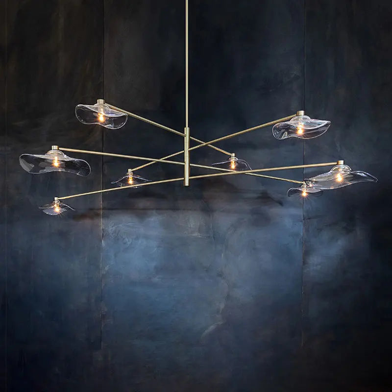 lustre en verre suspension métal ampoule g4 hauteur ajustable