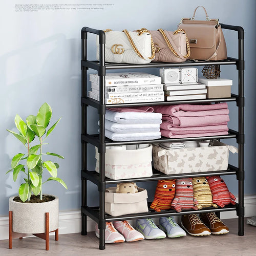 étagère à chaussures en métal design peu encombrante pour rangement pratique - vue 7 sur 11
