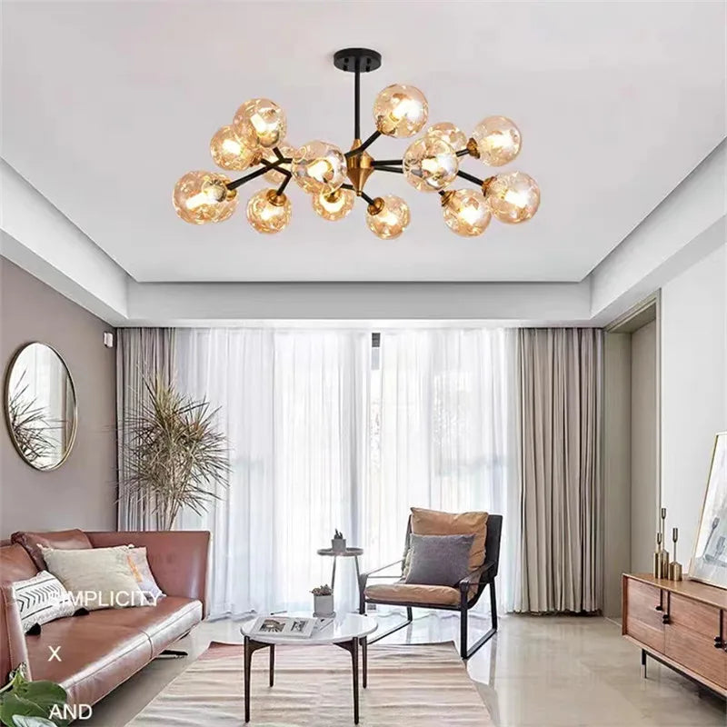 lustre industriel en verre pour intérieur élégant et moderne - vue 4 sur 14