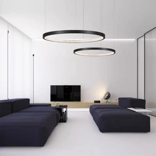 lustre rond en cuivre antique pour éclairage moderne intérieur - vue 3 sur 9