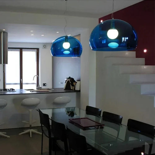 Italian Designer Dome Pendant Lamp Colorful Acrylic Chandelier Ceiling Suspenion Hanging Light with E27 Bulb - vue 6 sur 19