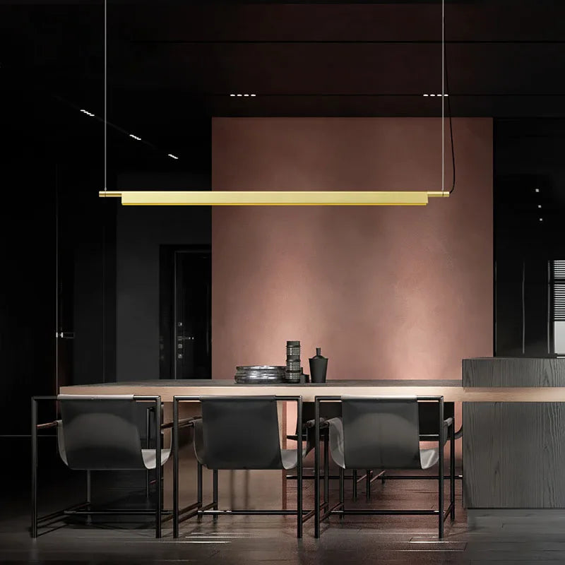 Suspension design scandinave linéaire compendium led longue - vue 5 sur 9