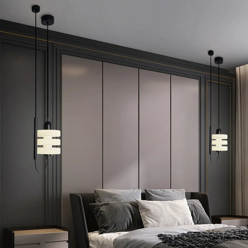 suspension design noire contemporaine