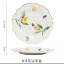 Assiette ceramique motif citron style europeen cuisine decoratif