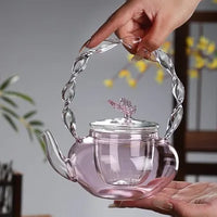 Théière papillon verre borosilicate résistante chaleur 500ml