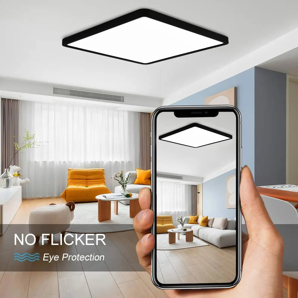 Tuya Smart LED plafonnier App commande vocale Alexa Google télécommande plafonniers carrés salon chambre éclairage - vue 6 sur 22