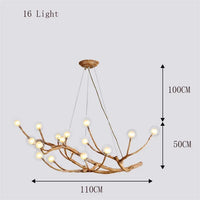 lustre vintage en résine branches d'arbres pour décoration intérieure