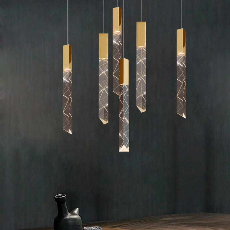 lustre moderne en cristal pour éclairage intérieur élégant - vue 3 sur 15