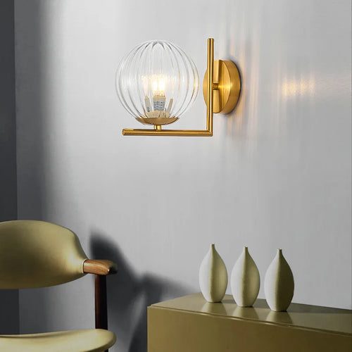 applique murale led moderne en fer avec abat-jour en verre - vue 6 sur 10