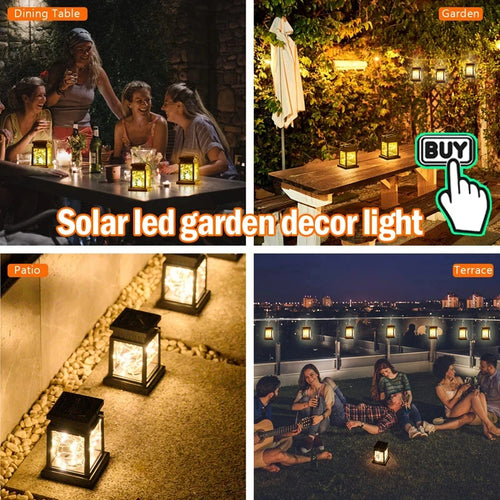 lampes solaires extérieures lanternes décoratives pour jardin et balcon - vue 3 sur 9