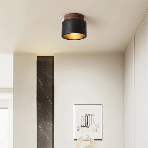 plafonnier en travertin italien pour décoration hôtel restaurant - vue 4 sur 6