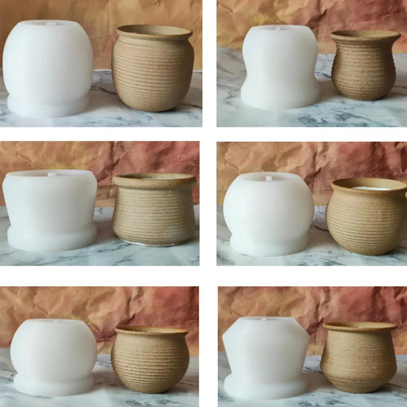 moule en silicone pour pots de fleurs en béton