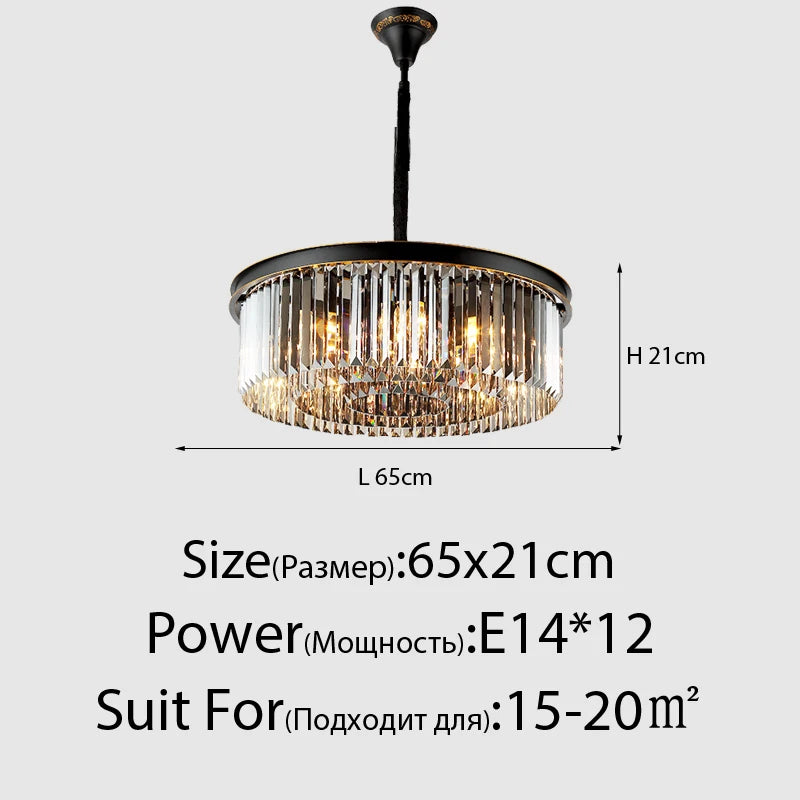 Lustre en cristal LED moderne américain salon salle à manger Villa suspension chambre plafond suspension lampe décor à la maison Lustre - vue 11 sur 21