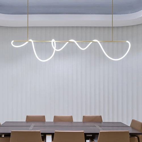 lustre led moderne long tuyau minimaliste pour bar - vue 7 sur 25