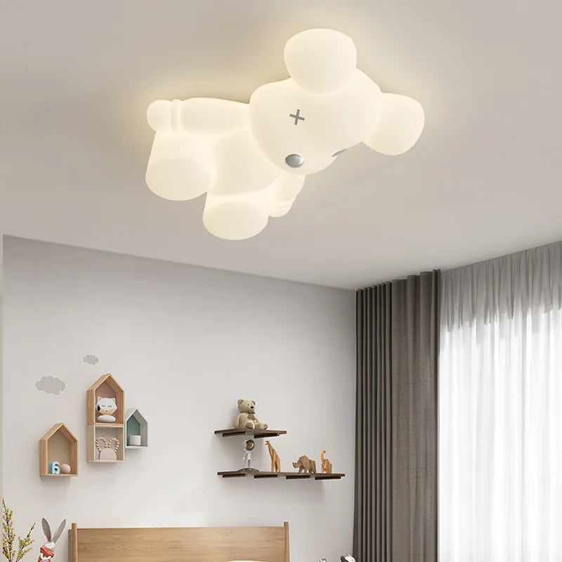 plafonnier ours blanc design moderne pour chambre d'enfant - vue 5 sur 12