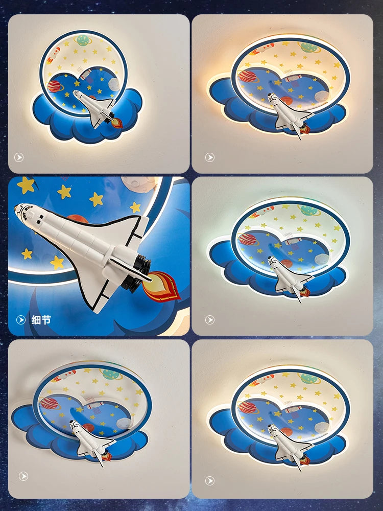 lustre d'intérieur pour enfant avec télécommande rocket lights boy