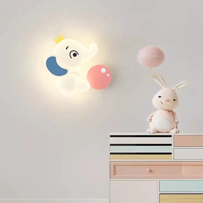applique murale moderne éléphant pour enfant lumière douce - vue 5 sur 12