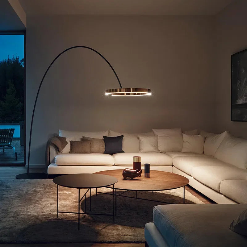 Lampe sur pied nordique en forme d'anneau de pêche - vue 3 sur 18