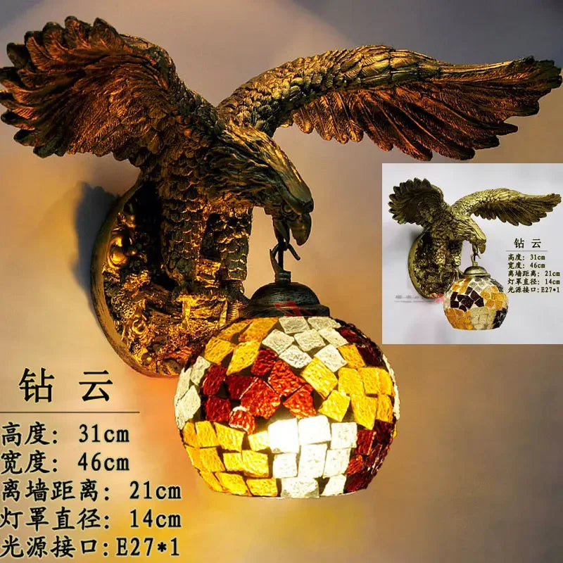 applique murale eagle décoration rétro bohème lumineuse artistique - vue 12 sur 18