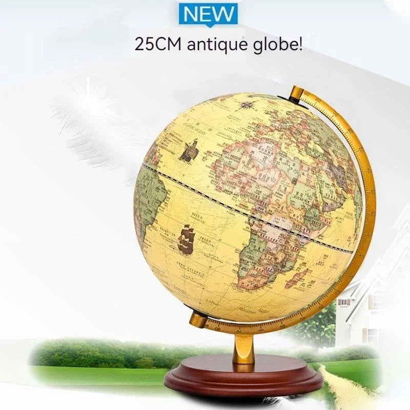 lampe à poser rétro avec globe terrestre décoratif et carte du monde - vue 9 sur 10