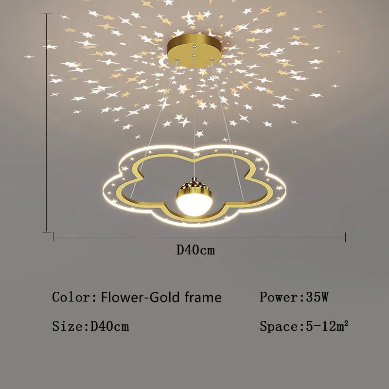 lustre étoile créatif lumineux pour chambre d'enfants - vue 20 sur 21