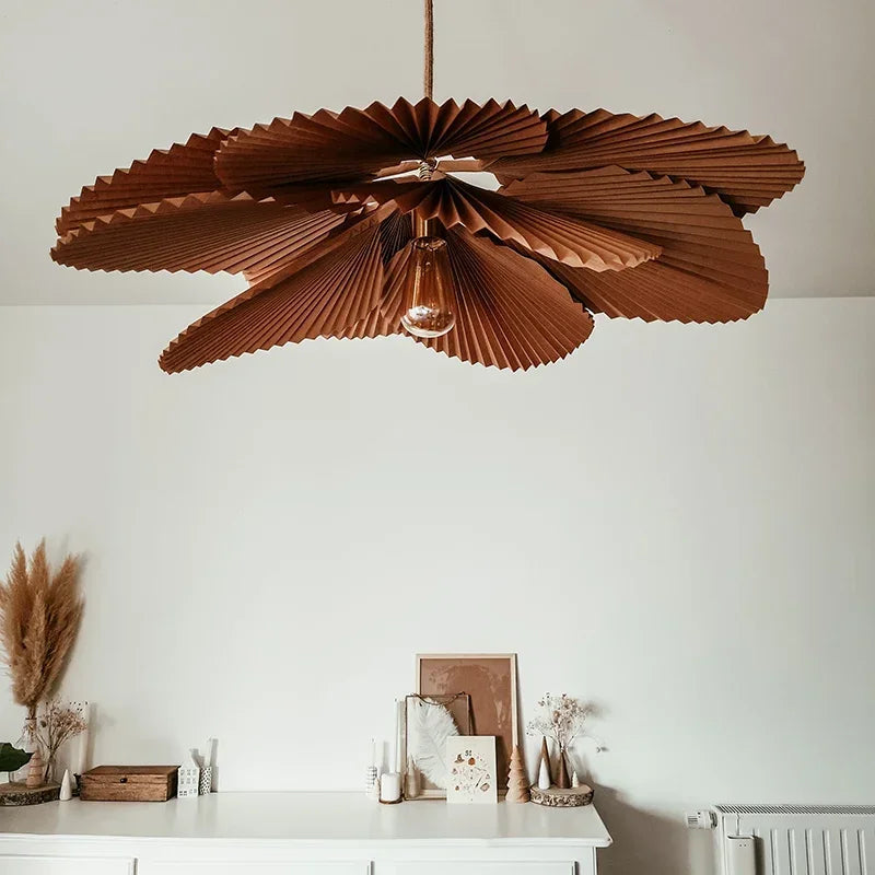 lustre rétro en papier pétale pour décoration intérieure